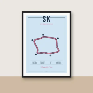Personalised Initials Circuit Poster – Pastel Sky